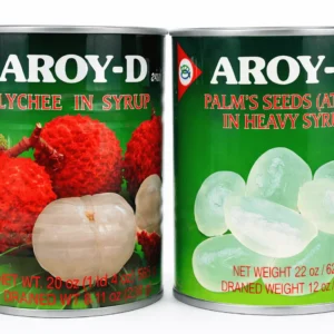 Combo Aroy-D Lychee & Palm Seeds in Syrup (2 Cans)